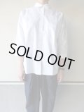 STAMP AND DIARY　スーピマコットン高密度ポプリン　Big Pocket Shirts　シロ