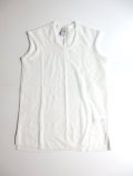 NO CONTROL AIR　ポリエステルラミー14Gニットノースリーブプルオーバー　White