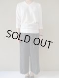 FIRMUM　トルファンコットンアムンゼン調ニット8分袖プルオーバー　WHITE