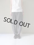  NO CONTROL AIR　尾州異番手ドビーストライプシルクリネンパンツ　Black&White/ST