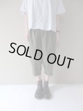 FIRMUM　ポリエステル&麻ストレッチ平織りテーパードパンツ　OLIVE