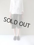 FIRMUM　ポリエステル&麻ストレッチ平織りワイドハーフパンツ　OLIVE