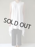 NO CONTROL AIR　ポリエステルスパン天竺ノースリーブTシャツ　White
