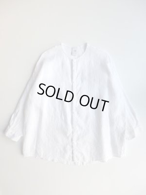 画像1: NO CONTROL AIR　80/-平織リネンクルーネックシャツ　White