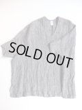 NO CONTROL AIR　44/-強撚リネンシュリンクメッシュプルオーバー　Off White&Black