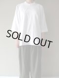 FIRMUM　16/-レーヨン混ネップ天竺7分袖プルオーバー　OFF WHITE