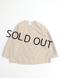 NO CONTROL AIR　コットン100/2コーマ高密ノーカラーシャツ　Walnut
