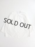 NO CONTROL AIR　コットン100/2コーマ高密ノーカラーオーバーサイズシャツ　Off White