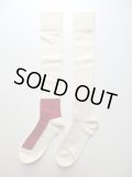 FIRMUM　3/72 17.5μウールソックス(2)　RED（INNER）×WHITE