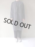 FIRMUM　ウールコットンクォーター接結ダブルフェイスニットバックカラーコート　GREY TOP