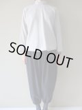 NO CONTROL AIR　2/80 120'sウールプレーンガーゼスタンドカラーシャツ　Light Grey top