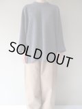 FIRMUM　ウールコットンクォーター接結ダブルフェイスニットクルーネックプルオーバー　GREY TOP