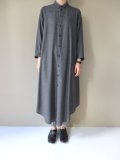  ◎ NO CONTROL AIR　2/80 120'sウールプレーンガーゼシャツワンピース　Dark Grey top
