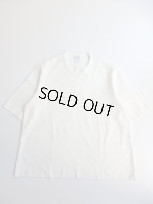 画像1: NO CONTROL AIR　強撚コットン・ニットジョーゼット4分袖プルオーバー　Off White