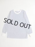 atelier naruse　コットンボーダーカットソー長袖　オフホワイト×ブルー