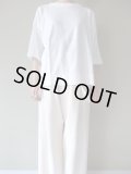 FIRMUM　16/-レーヨン混ネップ天竺6分袖プルオーバー【AR_FR122T6】　OFF WHITE