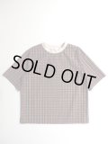 atelier naruse　コットンネックリブTシャツ　タータンチェック