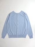 【SALE40%OFF】STAMP AND DIARY　クールコットンスタンダード2wayクルーネックカーディガン　サックス