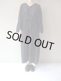 GALERIE TISSU　オーガニックジョーゼットVネックドレス　クロ