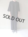 FIRMUM　16/-レーヨン混ネップ天竺4分袖プルオーバー【AR_FR121T4】　BLACK
