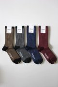 Hoffmann　ウール&コットンストライプ柄ソックス