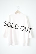 STAMP AND DIARY　ハイマイクロコットン天竺モックネックワイド7分袖Tシャツ　ピンク