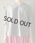 NO CONTROL AIR　ポリエステル＆ラミー ポプリン Vネックシャツ【TA_NC105PO】Light Grey top
