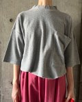 TISSU　ダンシングパイルモックネックTシャツ　TOPグレー