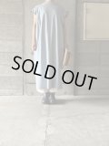 GALERIE TISSU　エーゲ海オーガニック天竺 タックスリーブOP スモーキーサックス