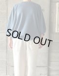 atelier naruse　コットンワッフルバルーンカットソー　スモークブルー
