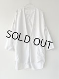 NO CONTROL AIR　60/-ポリエステルタイプライター・製品染め Vネックシャツカーディガン　Powdery White
