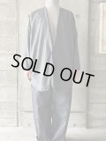 NO CONTROL AIR　60/-ポリエステルタイプライター・製品染め Vネックシャツカーディガン　Graphite Grey
