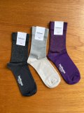 Hoffmann　ラメ＆シルケットコットン ゴムなしプレーンソックス