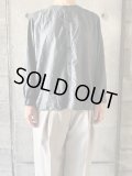 NO CONTROL AIR　60/-ポリエステルタイプライター・製品染め ノーカラーシャツ　Graphite Grey