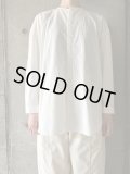  FIRMUM　40/1オーガニックコットン・強撚ウェザーノーカラーシャツ【TG_FR0104SF】 OFF WHITE