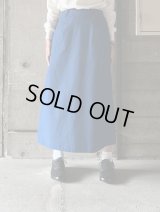 atelier naruse　馬布コットンタイトロングスカート【na-F06030】ブルー