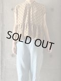  ○ PARIS DE AOUNE　ファインビスコースドットティアードブラウス【PA232BL004】ベージュ×クロドット