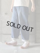 atelier naruse　コットンデニム Wゴムバルーンパンツ【na-T05007】インディゴ（ストーンウォッシュ）