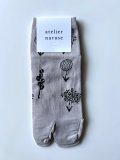 atelier naruse　コットン ~monotone flower~ ショートタビソックス【naya-61】グレイ