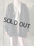 CLOSELY　over-sized V-neck cardigan【CLO320】black-ink