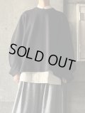  FIRMUM　コットン&ポリエステルマルチレイヤーニットビッグスリーブプルオーバー【RB_FR0703PO】 BLACK