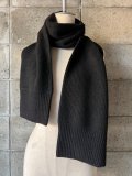  ● NO CONTROL AIR　ホワイトカシミヤ・ワッフル横編みニットストール 【RB_NC2402SL】 Black