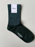 Hoffmann　ラメ＆綿ウールゴムなしプレーンソックス【9-1123-22】ダークグリーン