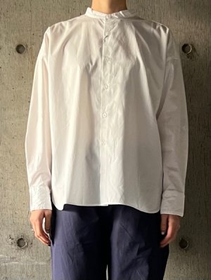 画像1:  TISSU　100/2ブロード バンドカラーシャツ【TS240SH081】シロ