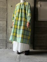 UNIVERSAL TISSU　東炊きタータンチェックシャツドレス【UT240OP024】サックスタータン