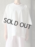 NO CONTROL AIR　ストレッチポリエステル・マットタイプライター5分袖オーバーサイズシャツ【CA_NC0509PO】Off White