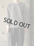 atelier naruse　コットンボーダーカットソー（長袖）【na-f07078】black×kinari