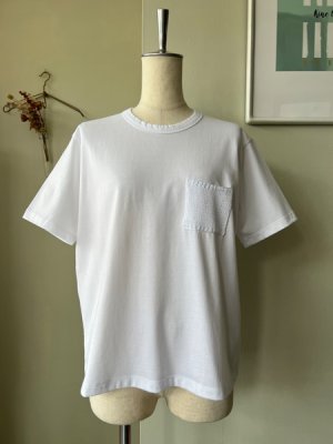 画像1: CLOSELY　knitted pocket tee【CLO352】white