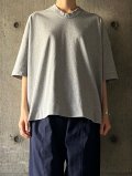  ● FIRMUM　強撚コットンヘビー天竺 オーバーサイズ6分袖プルオーバー【CA_FR1802T7】GREY TOP
