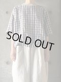  atelier naruse　リネン~multi check~裾絞りプルオーバー【na-T02058】gray×brown mix